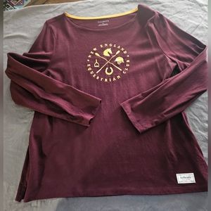 TALBOTS EMBROIDERED LONG SLEEVE T WOMENS XL